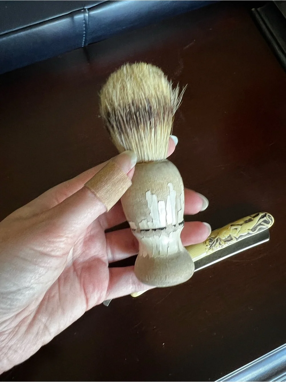Antique Vintage Shaving Set with Garden of Eden Motif